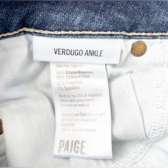 Anthropologie Paige Verdugo Cropped Ankle
Skinny Jeans Size 27 - Picture 11 of 11